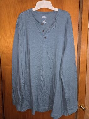 Croft & Barrow Blue-Green Henley Long-Sleeve Shirt - Men's